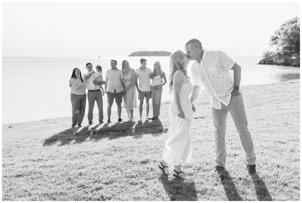 Lake Erie family photographer at portrait session on the grass 