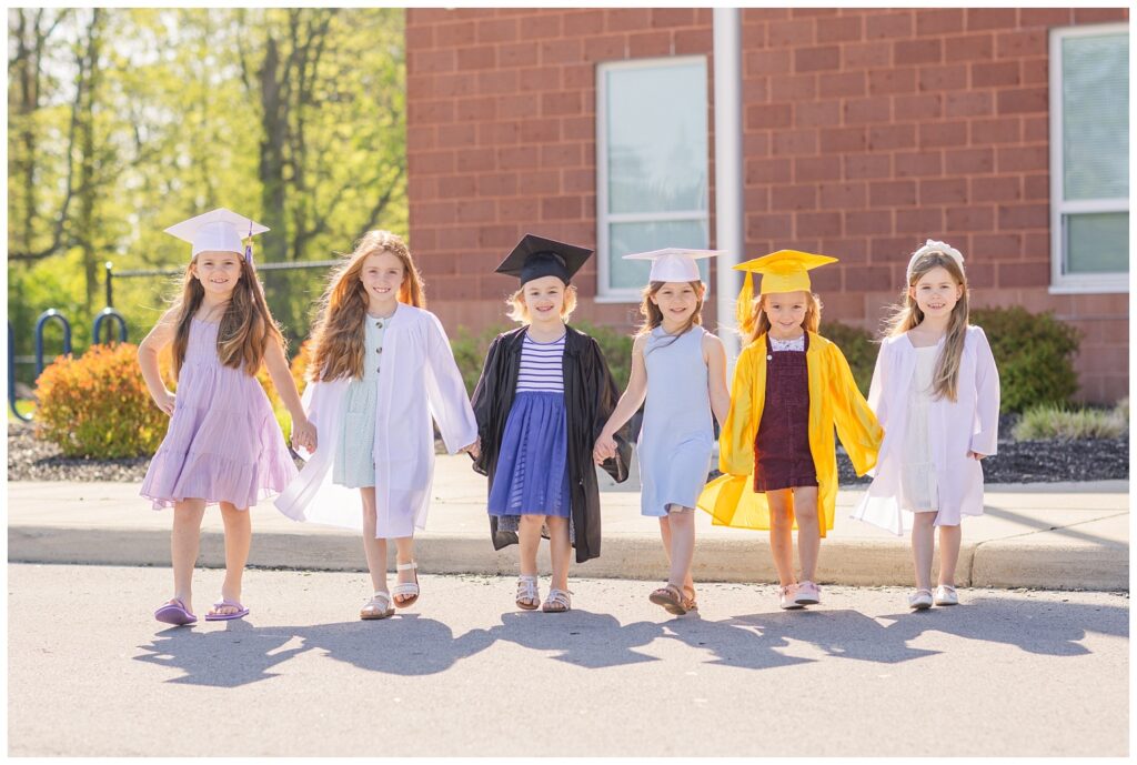 best friend mini graduation session at a school in Sandusky, Ohio