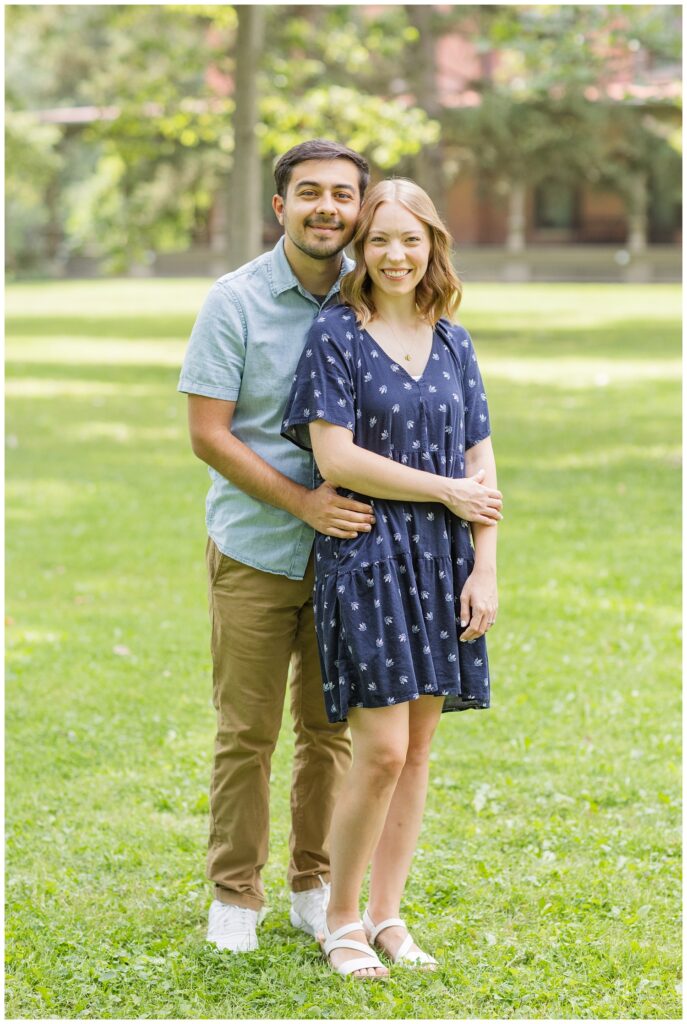 married couple posing on the grounds in Fremont, Ohio at the Hayes Center
