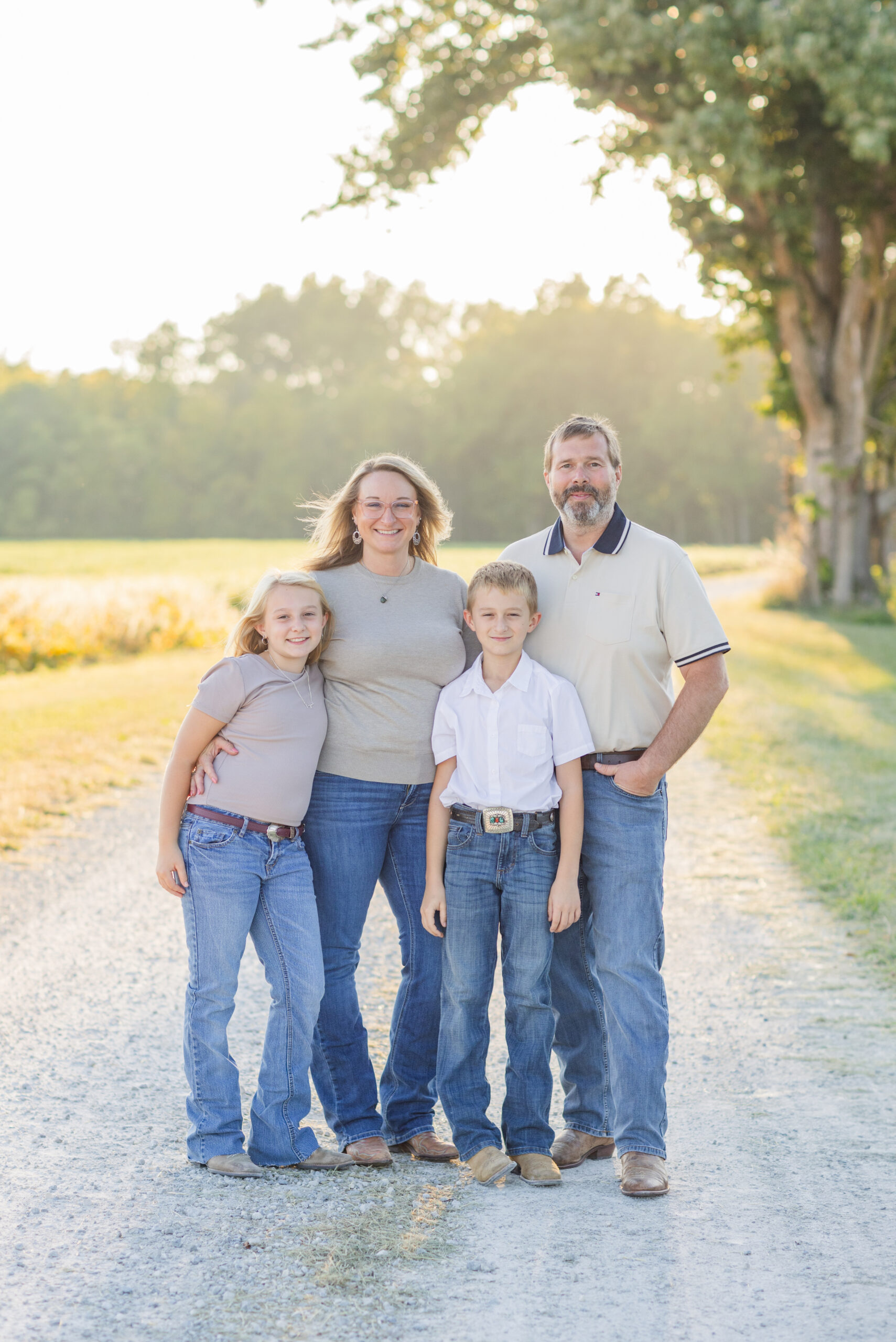 farming family posing on their property in Sandusky, Ohio
