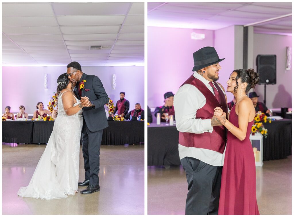 bride dancing with her dad while the groom dances with his sister at Fremont, Ohio reception