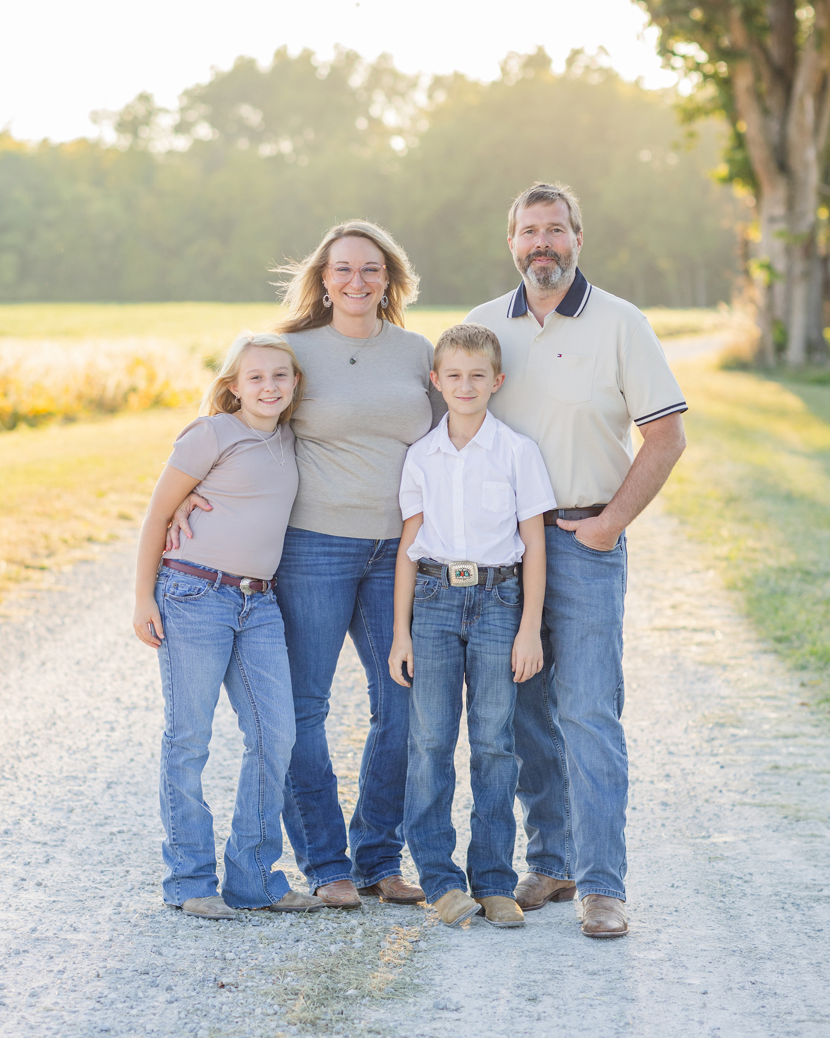 farming family posing on their property in Sandusky, Ohio