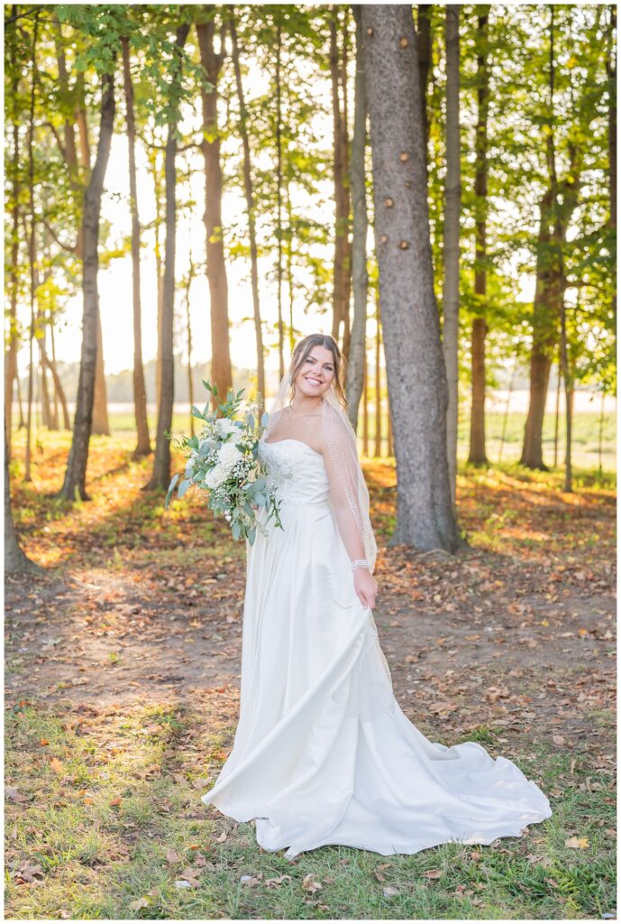 Fremont, Ohio wedding photographer taking portraits of the bride as she twirls her dress
