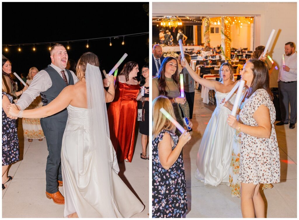 Tiffin, Ohio wedding photographer at barn reception at the Octagon House