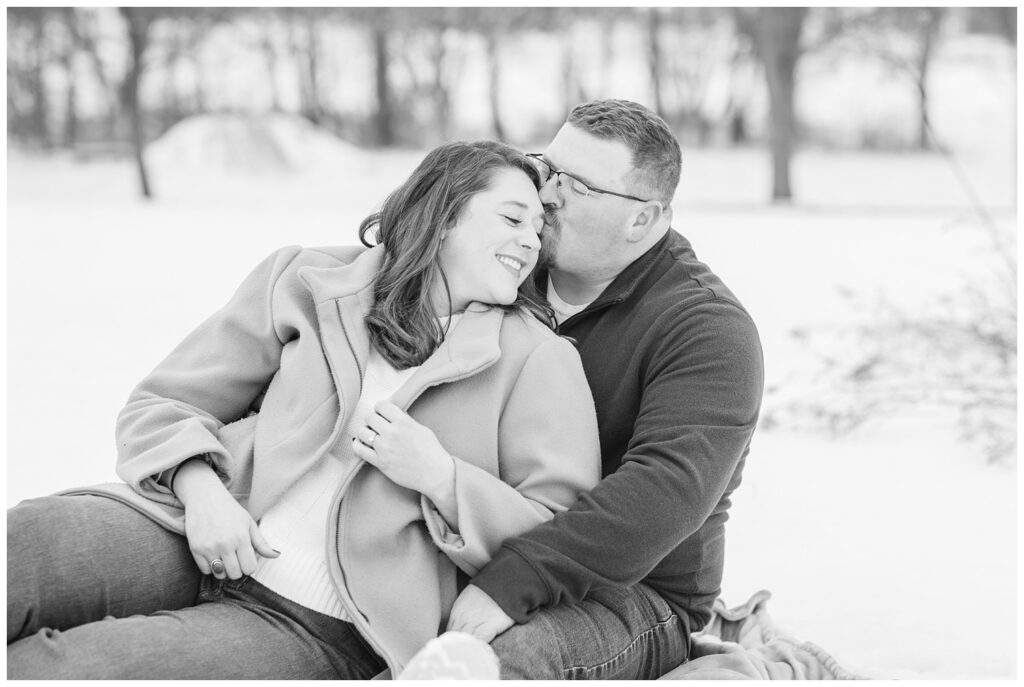 Garlo Heritage Nature Preserve snowy engagement session with northwest Ohio photographer