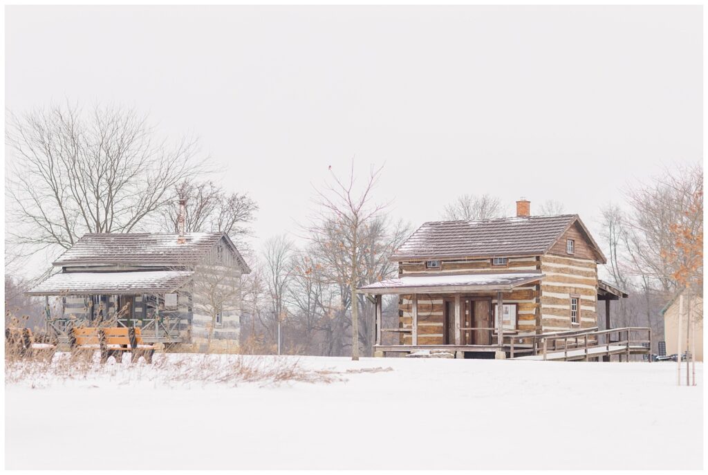 snowy engagement session at Garlo Heritage Nature Preserve in Bloomville, OH