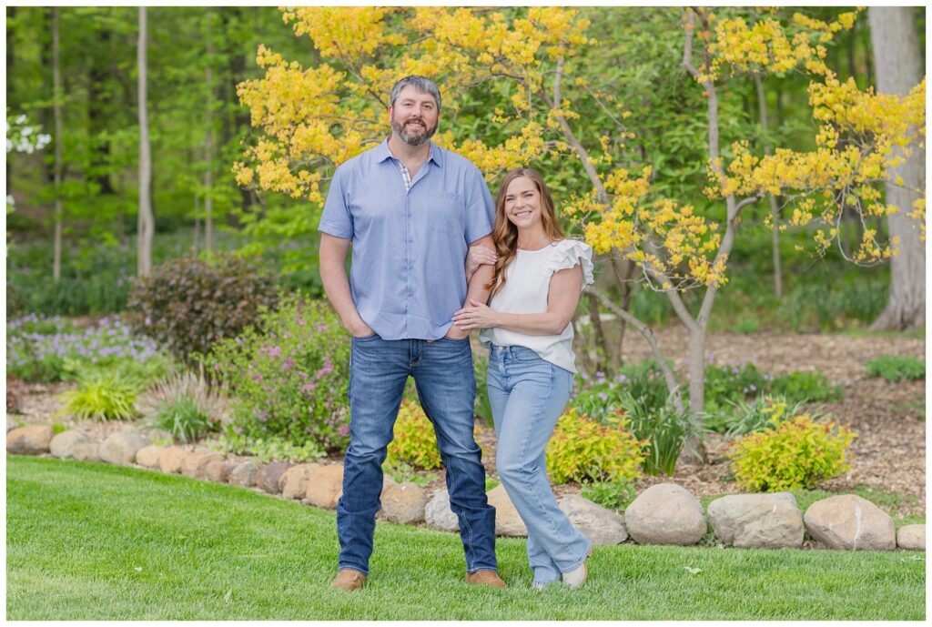 engagement session on family farm in Bradner, Ohio